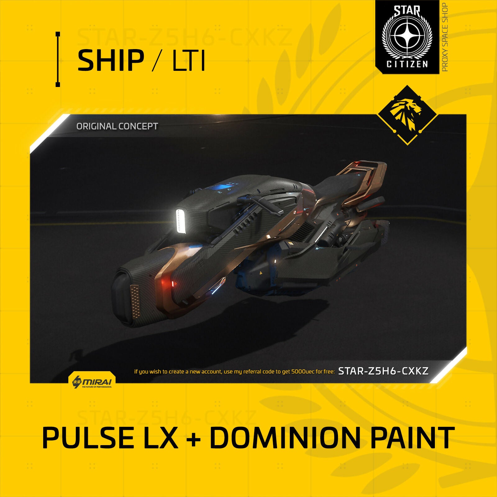 Mirai Pulse Lx Plus Dominion Paint - Lti - Original Concept OC