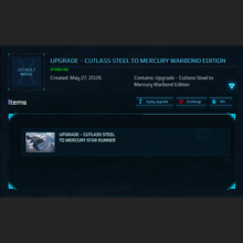 Load image into Gallery viewer, Upgrade - Cutlass Steel to Mercury Warbond Edition 120m ins. + name res | Space Foundry Marketplace.