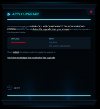 Load image into Gallery viewer, Upgrade - Merchantman to Tiburon Warbond Edition 120m ins. | Space Foundry Marketplace.