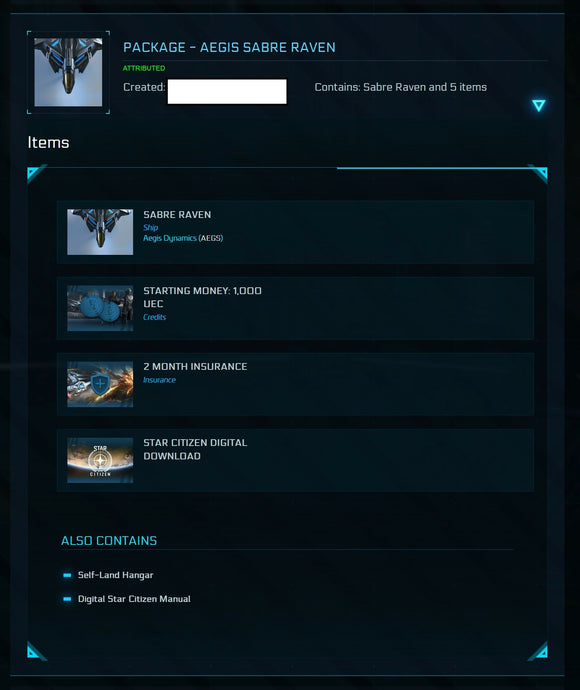 Package - AEGIS Sabre Raven