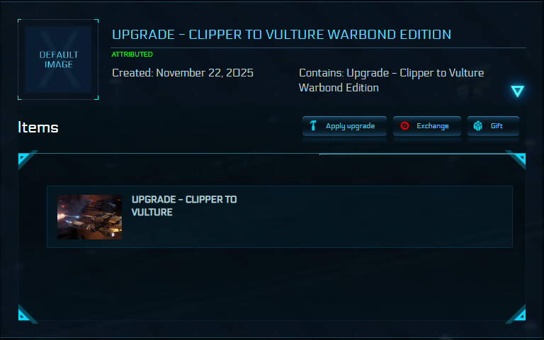 Upgrade - Clipper to Vulture Warbond Edition 10y ins.