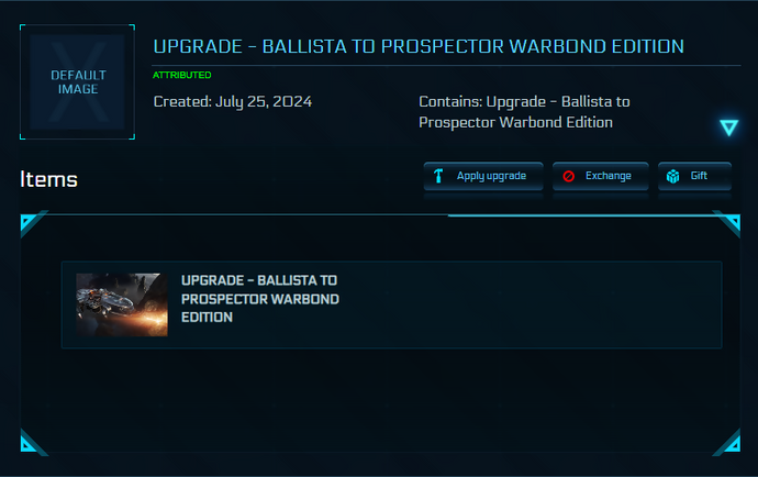 Upgrade - Ballista to Prospector Warbond Edition