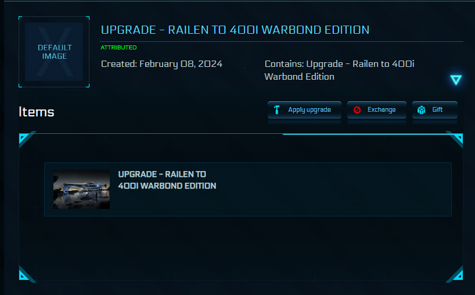 Upgrade - Railen to 400i Warbond Edition