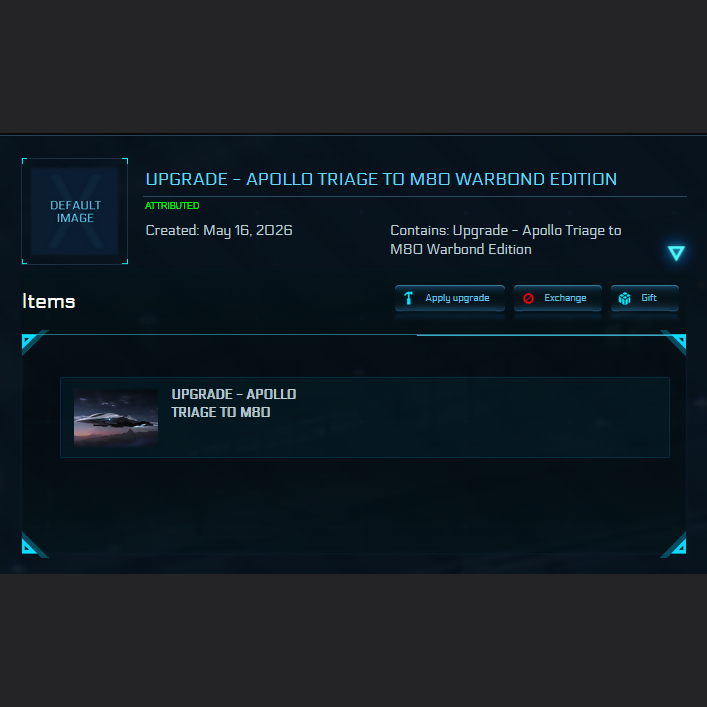 Space-Foundry.com: Upgrade - Apollo Triage to M80 Warbond Edition -120m ...
