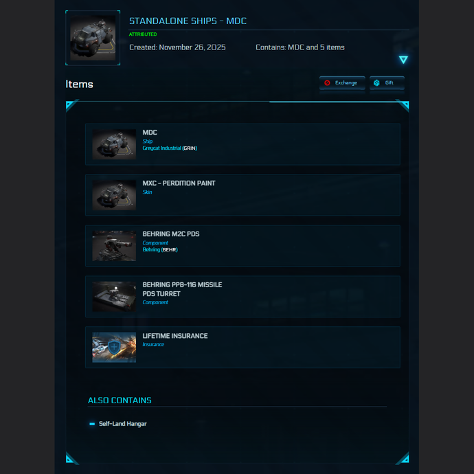 Standalone Ships - MDC - LTI