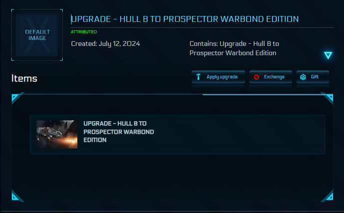 Upgrade - Hull B to Prospector Warbond Edition