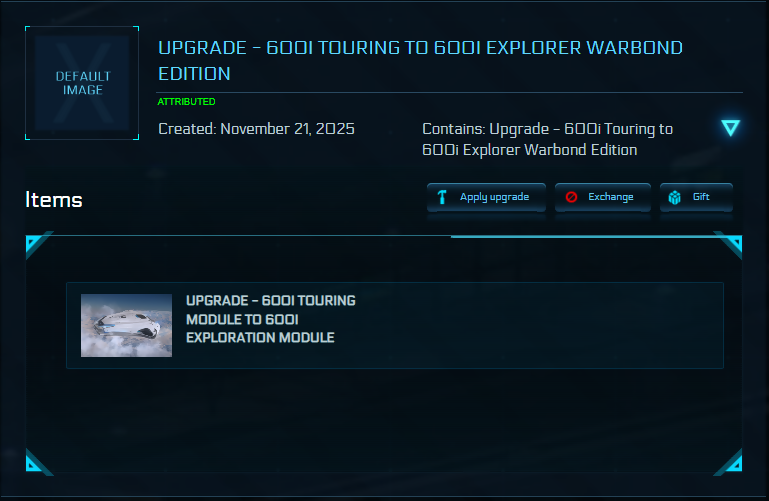 Upgrade - 600i Touring to 600i Explorer Warbond Edition