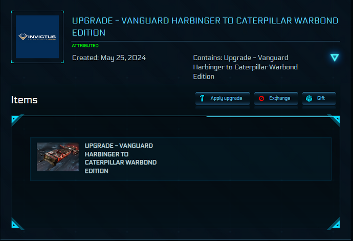 Upgrade - Vanguard Harbinger to Caterpillar Warbond Edition