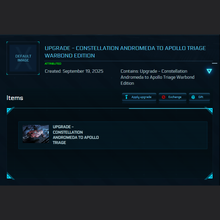 Load image into Gallery viewer, Upgrade - Constellation Andromeda to Apollo Triage Warbond Edition
