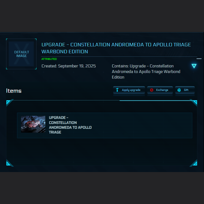 Upgrade - Constellation Andromeda to Apollo Triage Warbond Edition