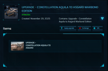 Load image into Gallery viewer, Upgrade - Constellation Aquila to Asgard Warbond Edition + 10y ins + BIS 2955 Skin + Poster