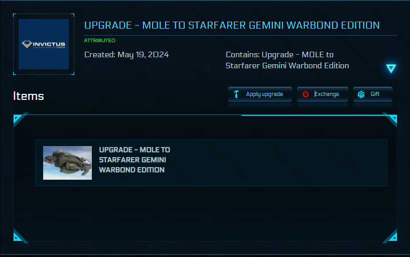 Upgrade - MOLE to Starfarer Gemini Warbond Edition