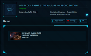 Upgrade - Razor EX to Vulture Warbond Edition