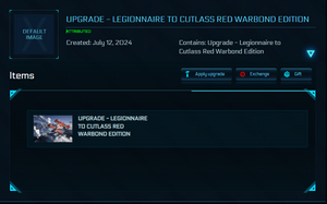 Upgrade - Legionnaire to Cutlass Red Warbond Edition