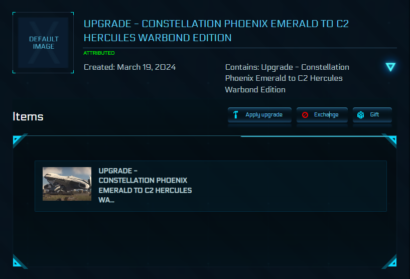 Upgrade - Constellation Phoenix Emerald to C2 Hercules Warbond Edition