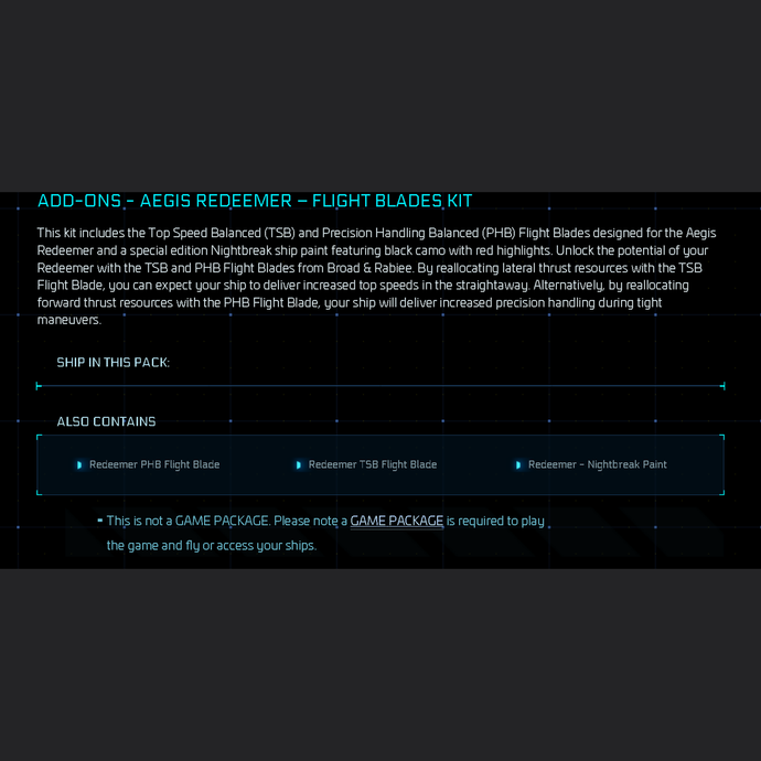 Aegis Redeemer Flight Blade Kit Add-On With Nightbreak paint