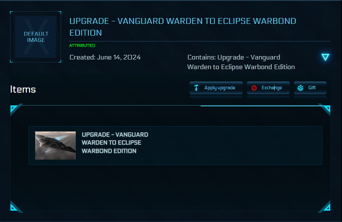 Upgrade - Vanguard Warden to Eclipse Warbond Edition