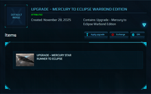 Load image into Gallery viewer, Upgrade - Mercury to Eclipse Warbond Edition 10y ins.