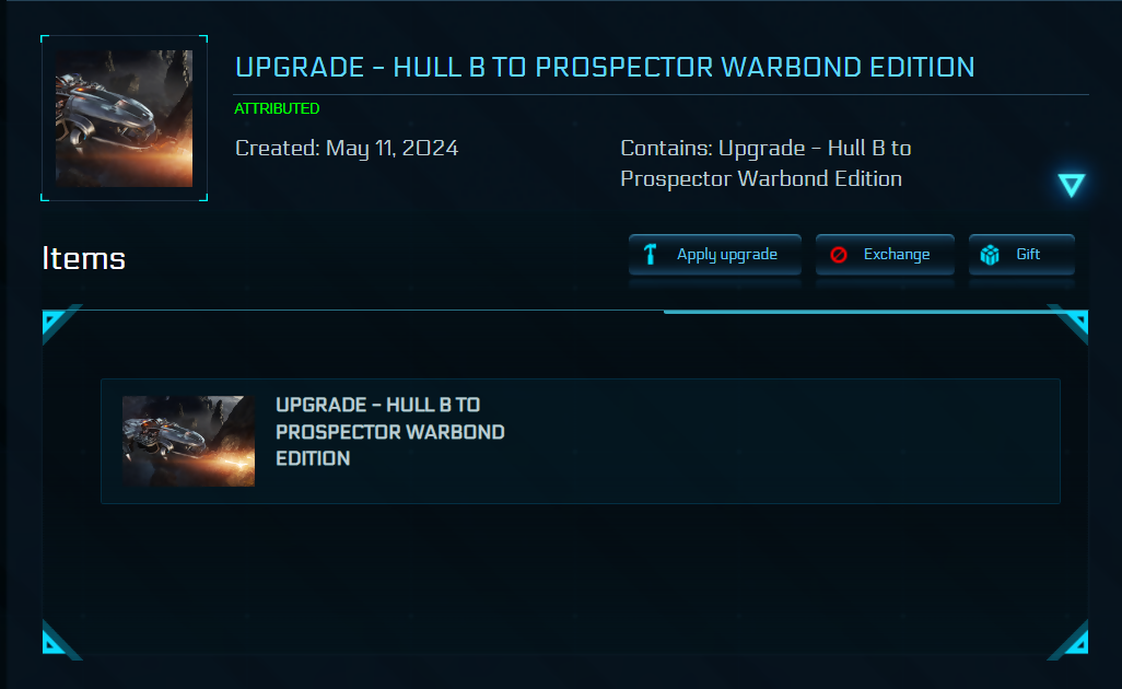 Upgrade - Hull B to Prospector Warbond Edition