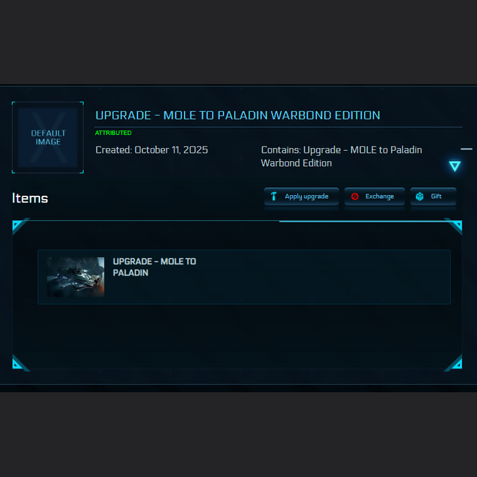 Upgrade - MOLE to Paladin Warbond Edition 10y.