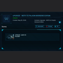 Load image into Gallery viewer, Upgrade - MOTH to Paladin Warbond Edition 120m ins. | Space Foundry Marketplace.