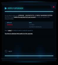 Load image into Gallery viewer, Upgrade - Golem OX to L-21 Wolf Warbond Edition -120m ins. | Space Foundry Marketplace.