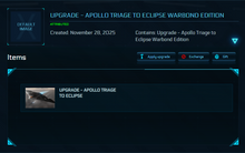 Load image into Gallery viewer, Upgrade - Apollo Triage to Eclipse Warbond Edition 10y. ins.