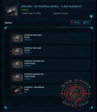 Load image into Gallery viewer, RSI Scorpius Series – Flight Blades Kit | Space Foundry Marketplace.