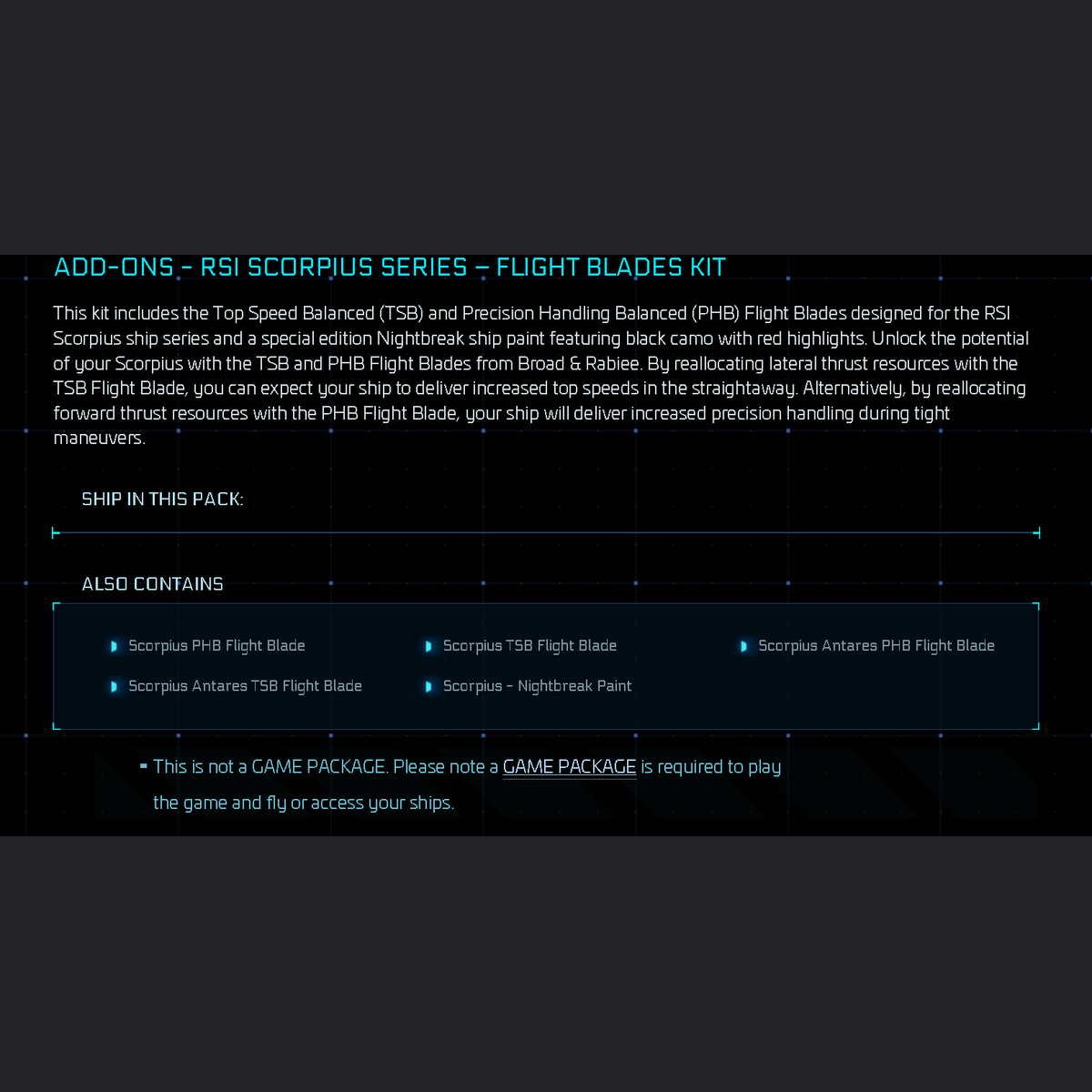 RSI Scorpius Flight Blade Kit Add-On with Nightbreak paint