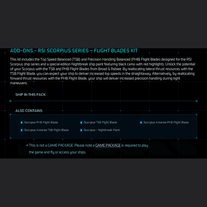 RSI Scorpius Flight Blade Kit Add-On with Nightbreak paint