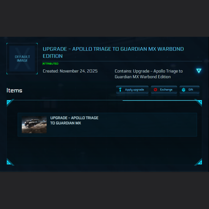 Upgrade - Apollo Triage to Guardian MX Warbond Edition 10y. ins.