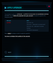 Load image into Gallery viewer, Upgrade - Clipper to Zeus Mk II ES Warbond Edition + 10y ins + BIS2955 Skin + Poster