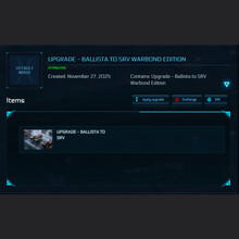Load image into Gallery viewer, Upgrade - Ballista to SRV Warbond Edition 10y ins.
