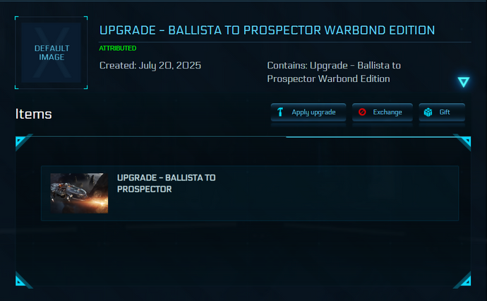 Upgrade - Ballista to Prospector Warbond Edition