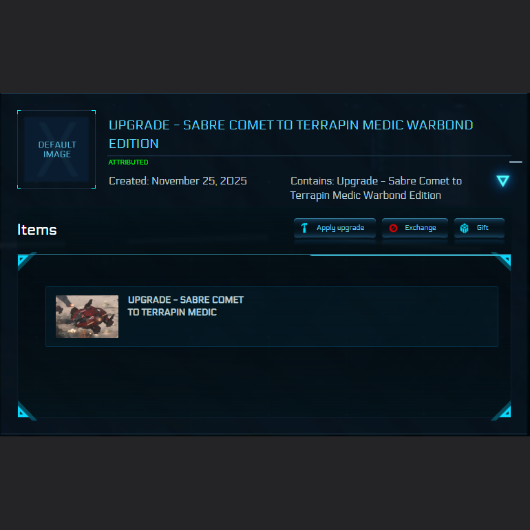 Upgrade - Sabre Comet to Terrapin Medic Warbond Edition 10y ins.