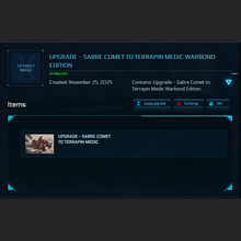 Load image into Gallery viewer, Upgrade - Sabre Comet to Terrapin Medic Warbond Edition 10y ins.