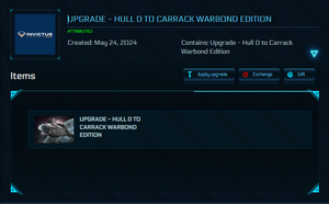 Contains: Upgrade - Hull D to Carrack Warbond Edition