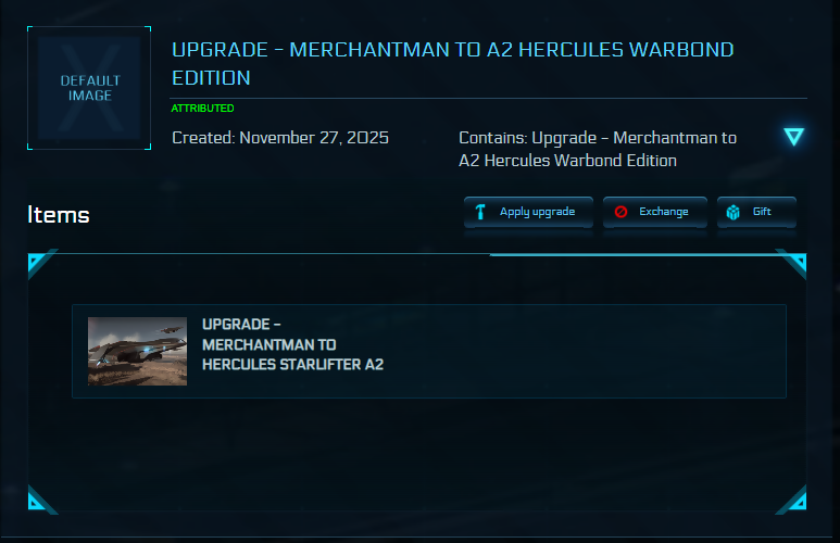 Upgrade - Merchantman to A2 Hercules Warbond Edition 10y ins.