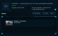 Load image into Gallery viewer, Upgrade - Starlancer TAC to Tyilui Warbond Edition | Space Foundry Marketplace.