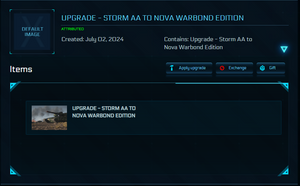 Upgrade - Storm AA to Nova Warbond Edition