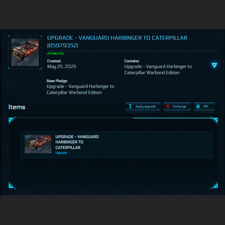 Upgrade - Vanguard Harbinger to Caterpillar Warbond Edition