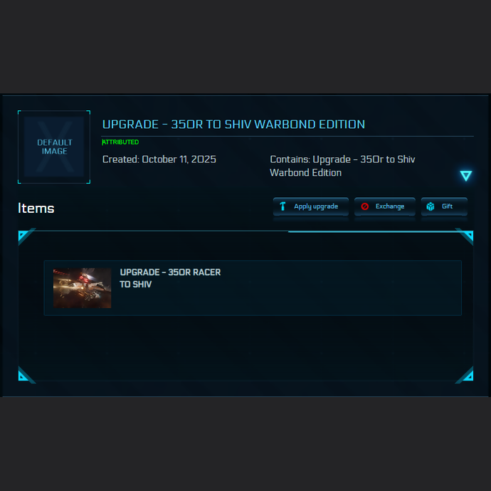 Upgrade - 350r to Shiv Warbond Edition 10y ins.