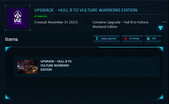 Hull B to Vulture Warbond Edition - IAE 2953