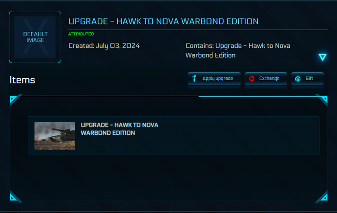 Upgrade - Hawk to Nova Warbond Edition