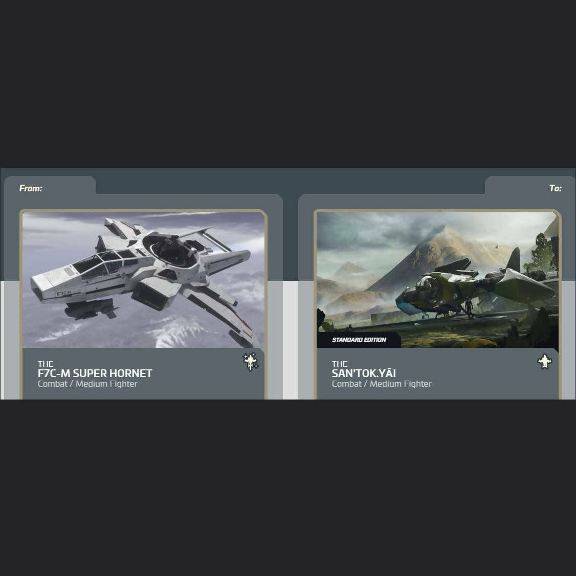 F7C-M Super Hornet to San'tok.yāi Standard Edition | Space Foundry Marketplace.
