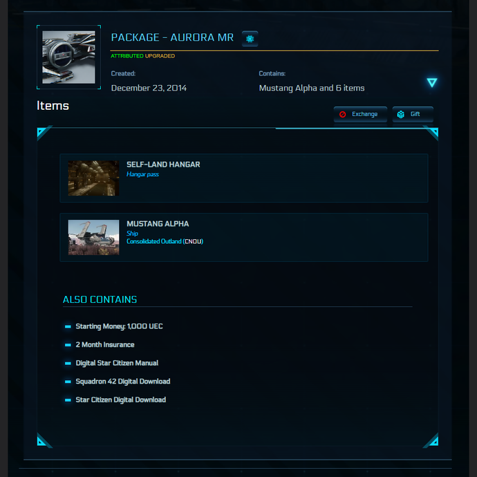 Mustang Alpha With SQ42 (Squadron 42 + Star Citizen) Package 2014