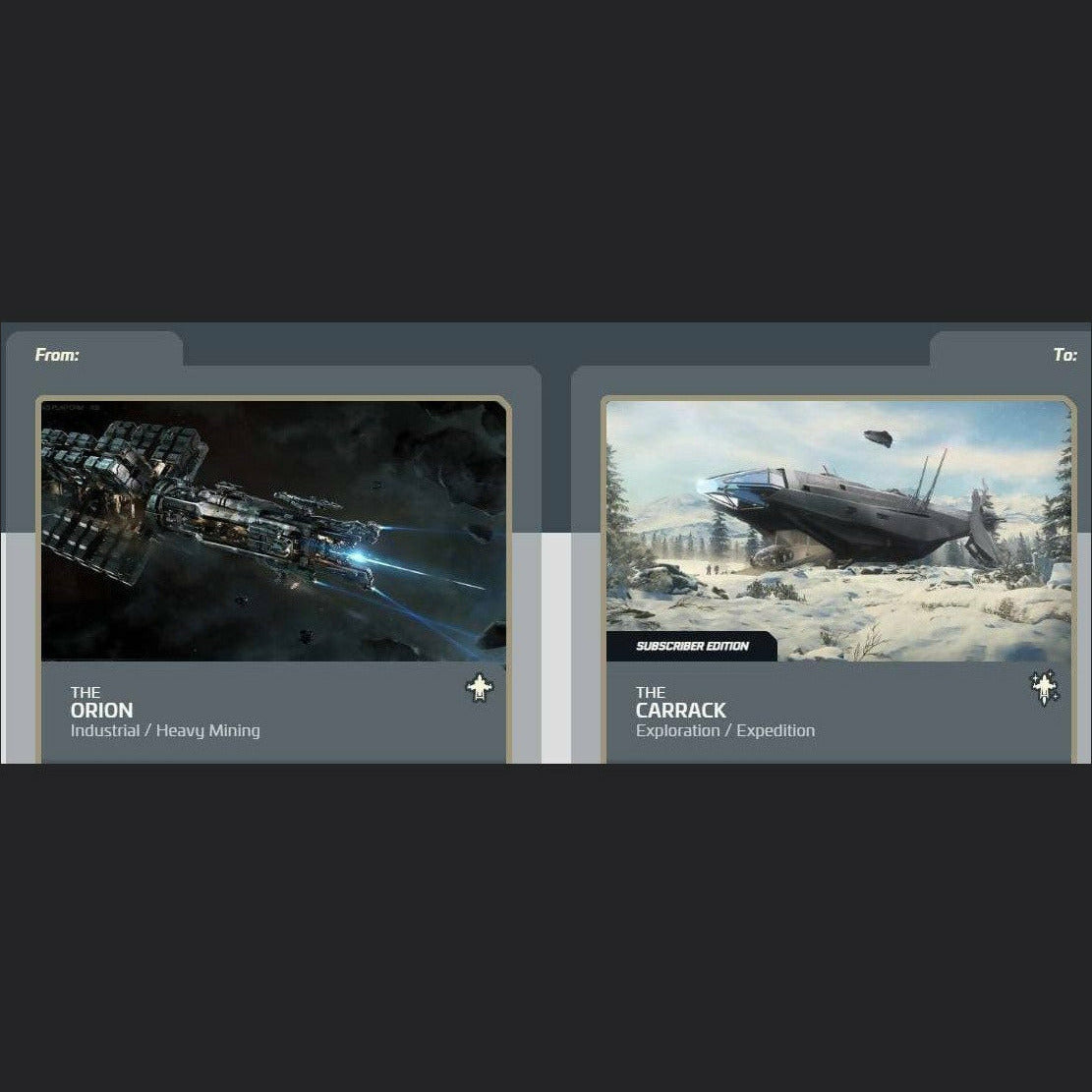Orion to Carrack | Space Foundry Marketplace.