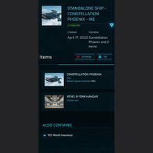 Load image into Gallery viewer, Constellation Phoenix - 10yr insurance, Original IAE Ship Sale