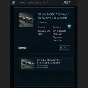 GP-33 MOD ASHFALL GRENADE LAUNCHER | Space Foundry Marketplace.