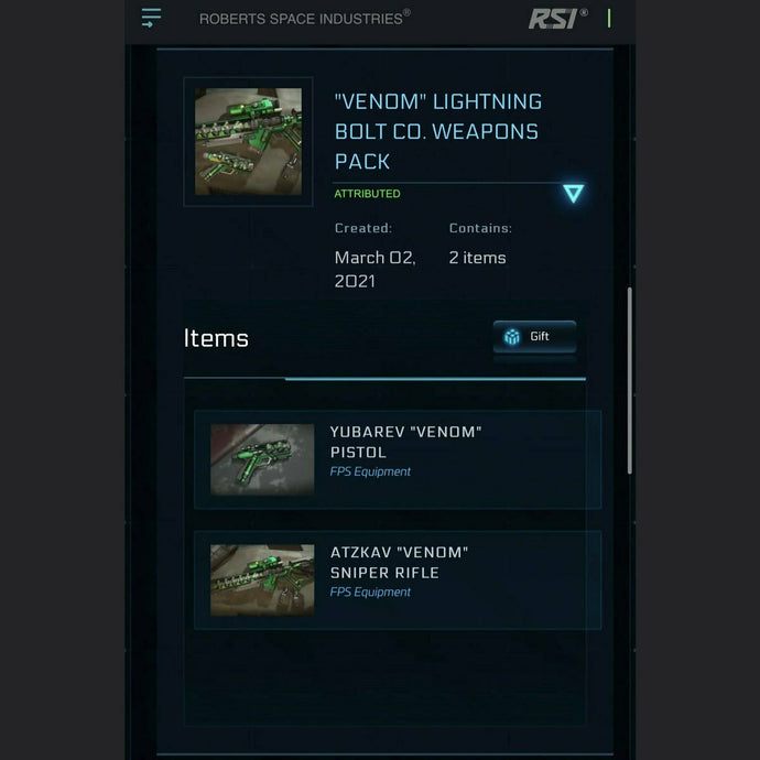 VENOM LIGHTNING BOLT CO. WEAPONS PACK | Space Foundry Marketplace.